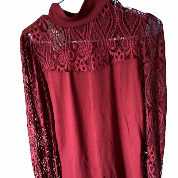 Wine Colored ZHENWEI Long Sleeve Top - Picture 1 of 1